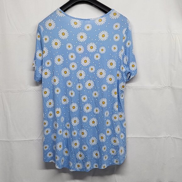 Cathy Womens Top 2XL Pullover Floral Sunflower Print Stretch Short Sleeve NWT - Picture 10 of 12